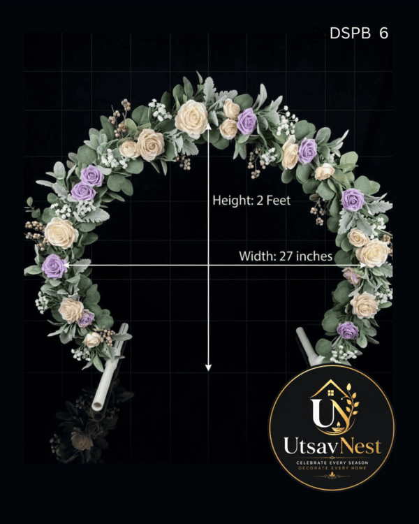 Premium lavender white rose ganpati decoration arch frame dspb 6