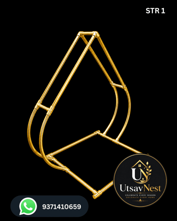 Premium Golden Ganapati Decoration Stand | Heavy Duty Foldable Display Frame (PVC) STR 1