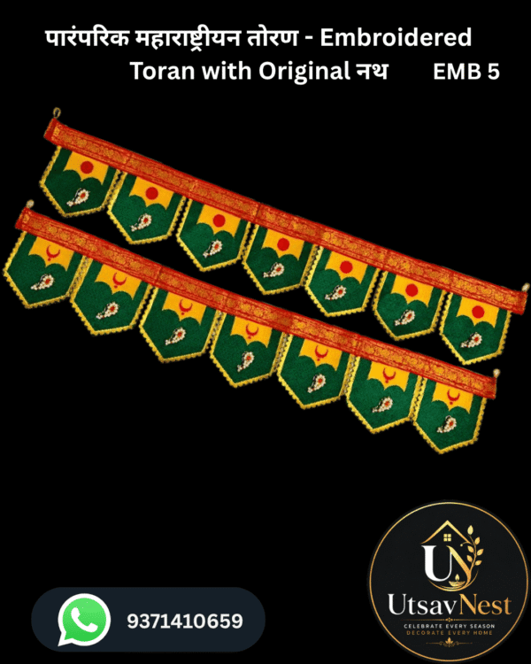 Embroidered Toran with Original नथ