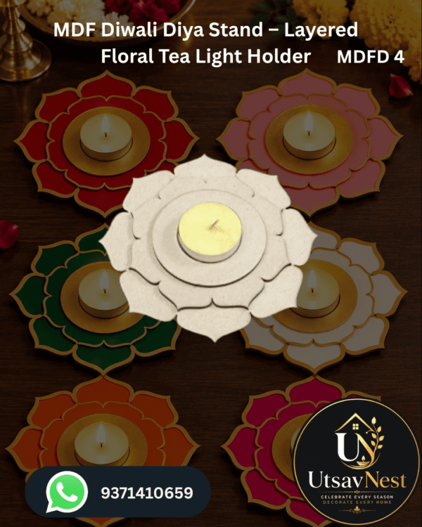 MDF Diwali Diya Stand